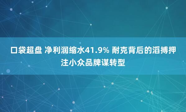 口袋超盘 净利润缩水41.9% 耐克背后的滔搏押注小众品牌谋转型
