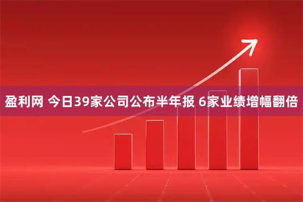 盈利网 今日39家公司公布半年报 6家业绩增幅翻倍